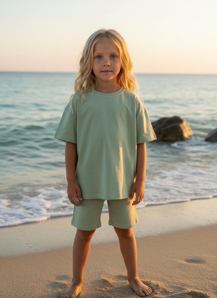 Футболка и шорты Утенок 7067 полынь - фото 5