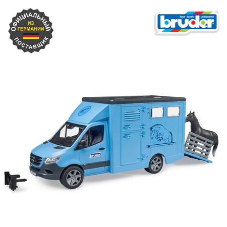 Грузовик Bruder Mercedes для перевозки с лошадью 1:16