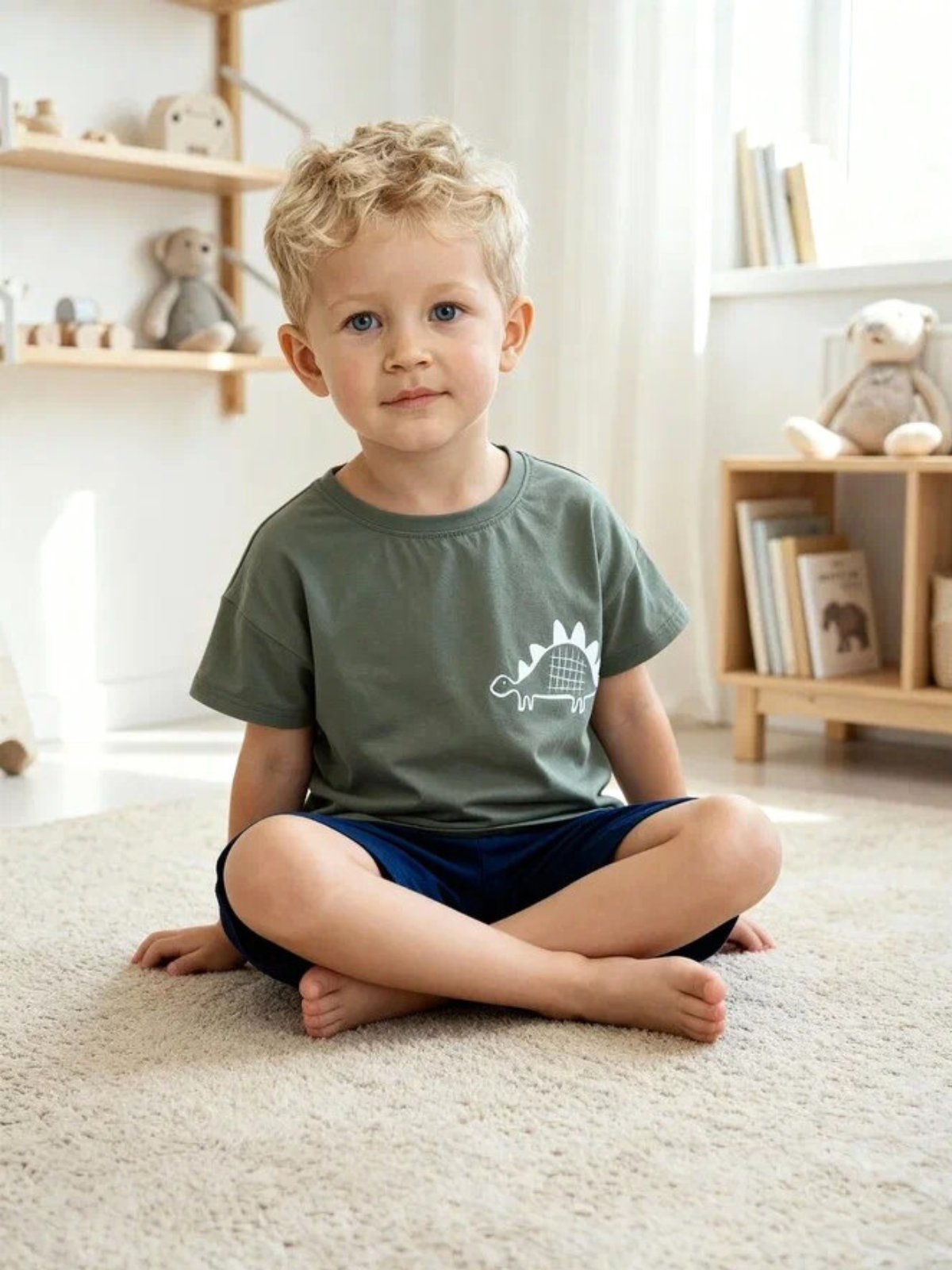 Футболка 3 шт Jelly Whale S23T01-3-Kha-Brwn-Strp - фото 7