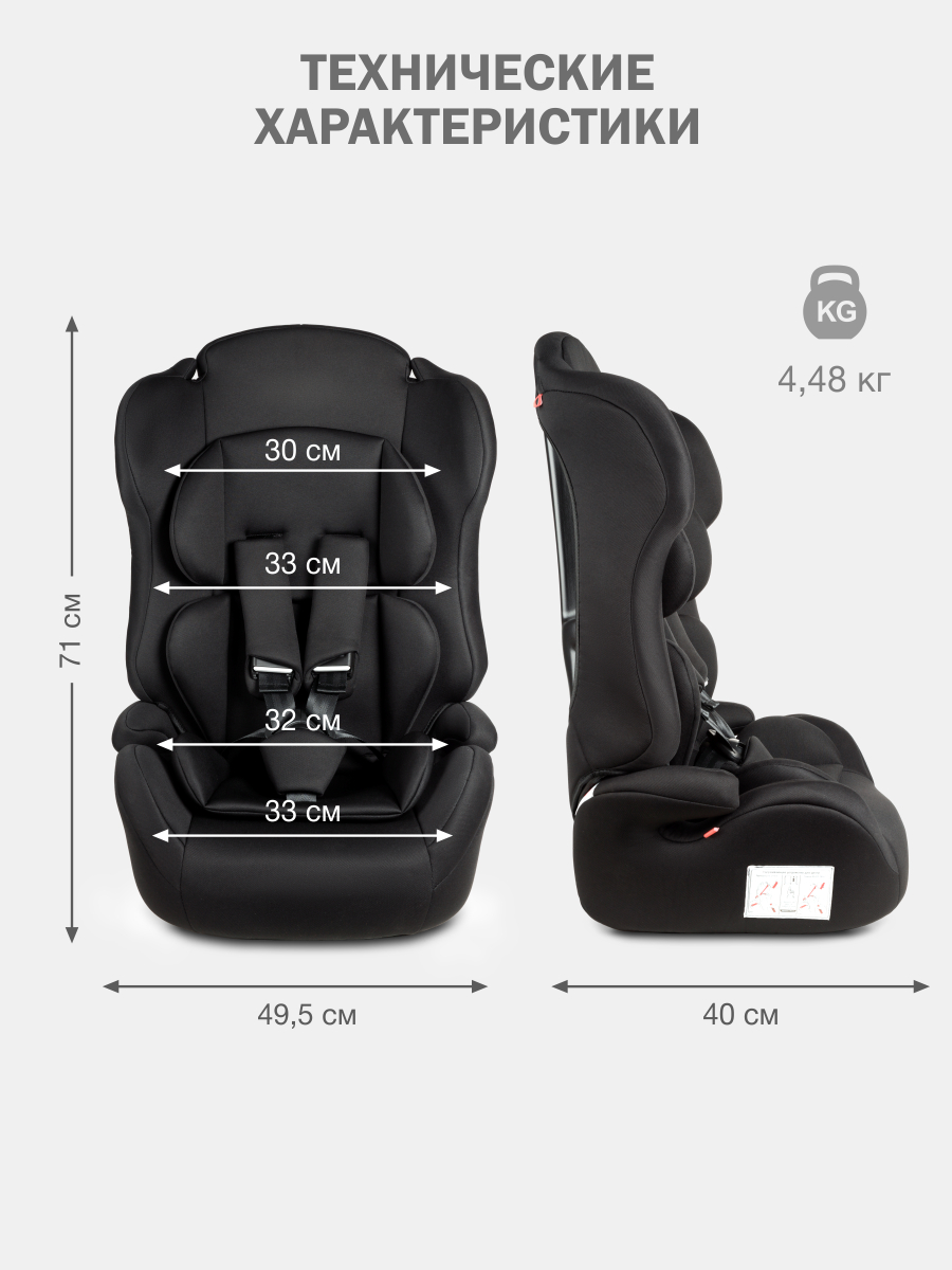 Автокресло SIGER Некст Lux 1/2/3 (9-36 кг) черный - фото 8