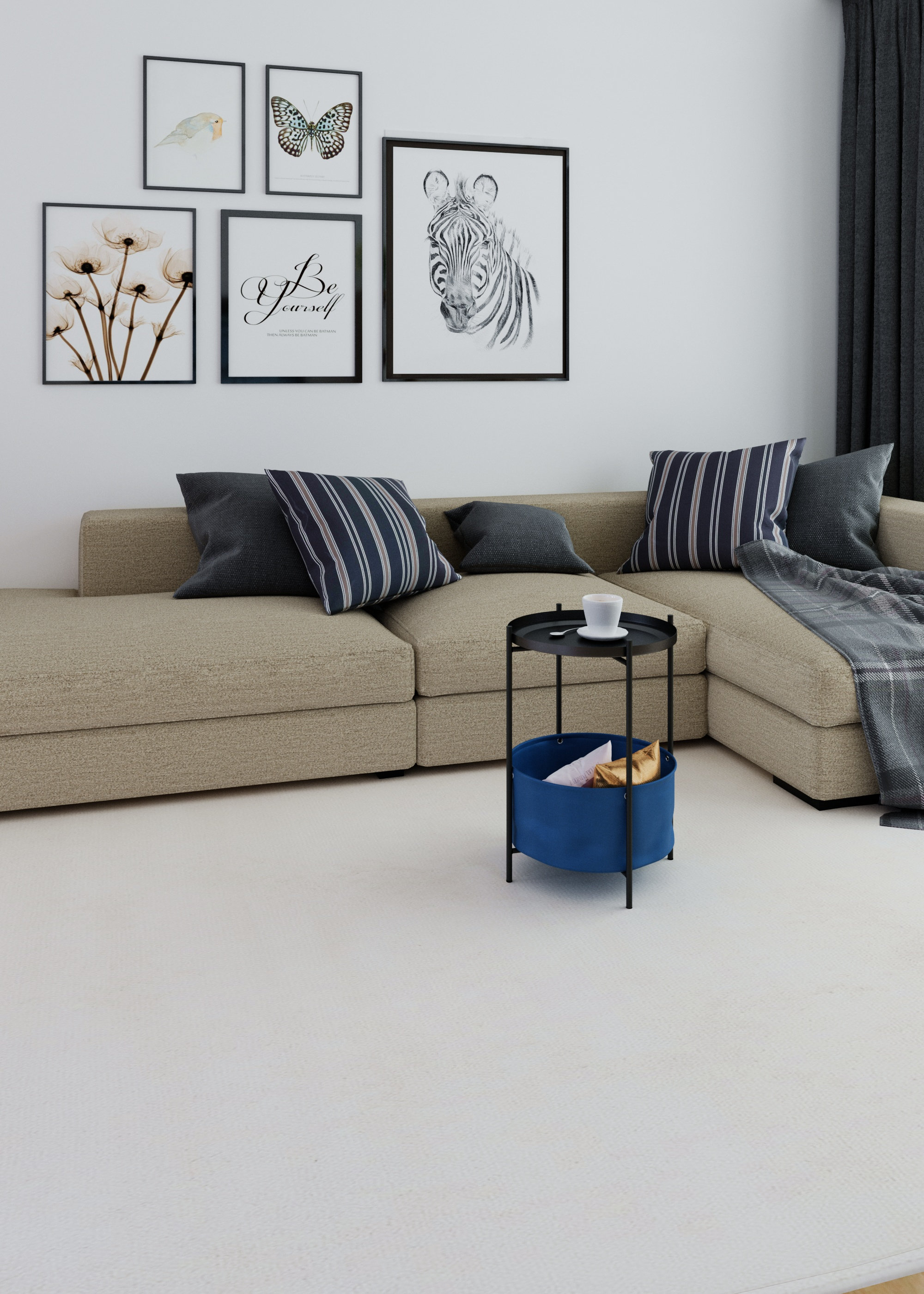 Стол журнальный LAVARIS Элдэй CUBA DENIM синий/черный муар - фото 3