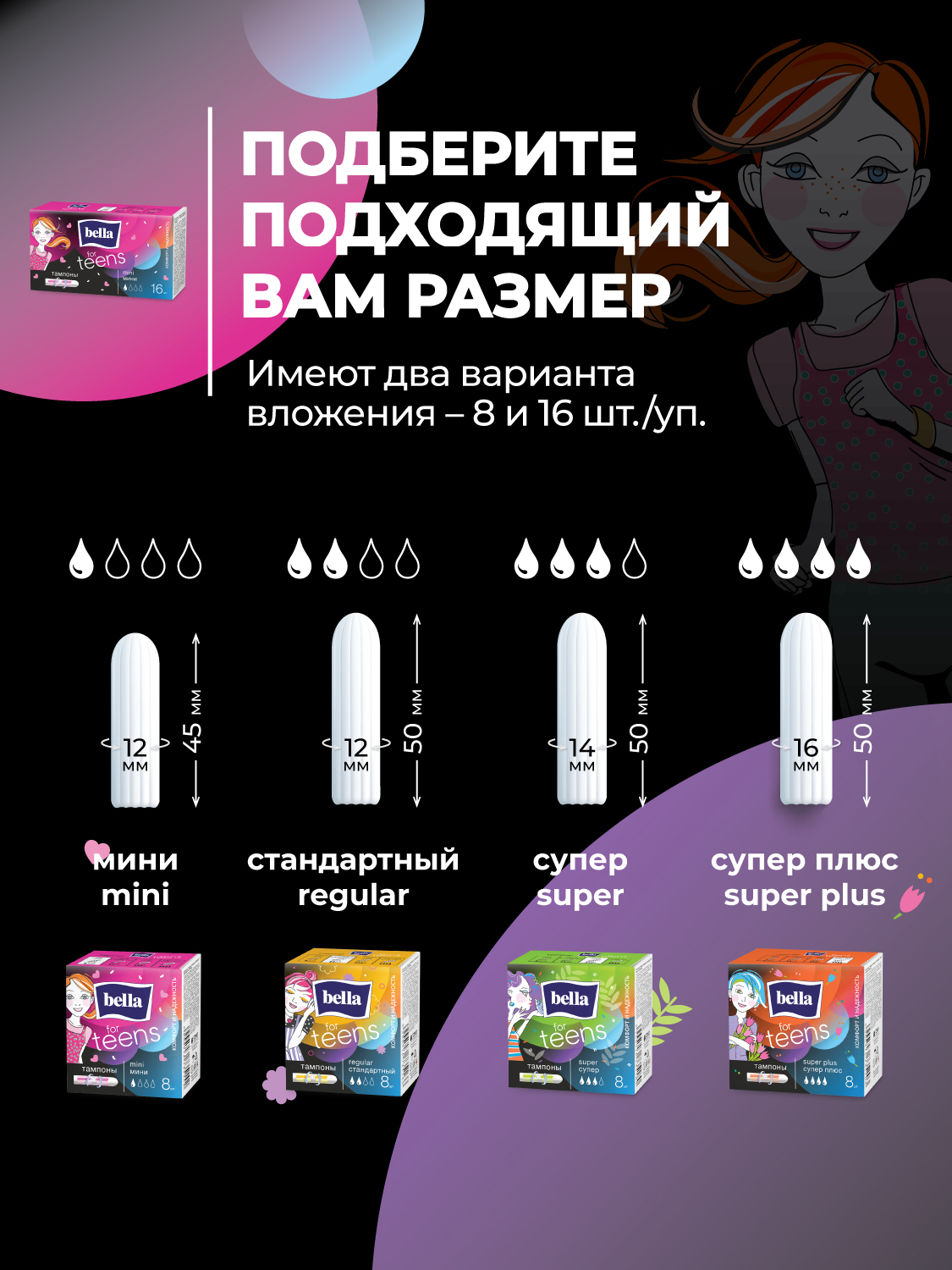 Тампоны гигиенические for teens Bella mini, 16 шт. х 2 уп. - фото 7