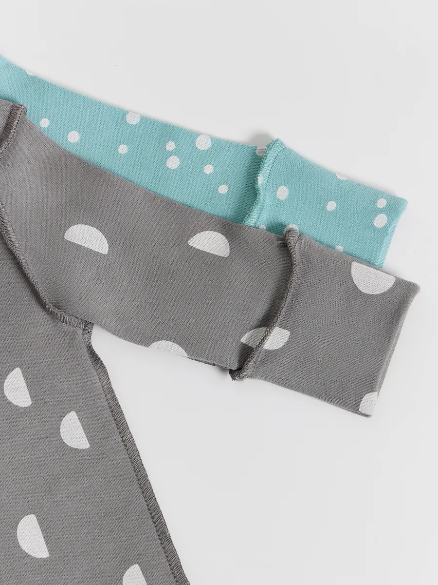 Боди 2 шт Mark Formelle (Марк Формэль) 13016-1-2/горошки на бирюзе +дольки на сером - фото 19