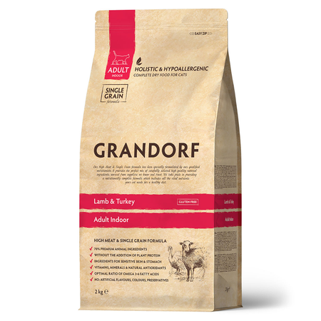Корм для кошек Grandorf 2кг ягненок с индейкой