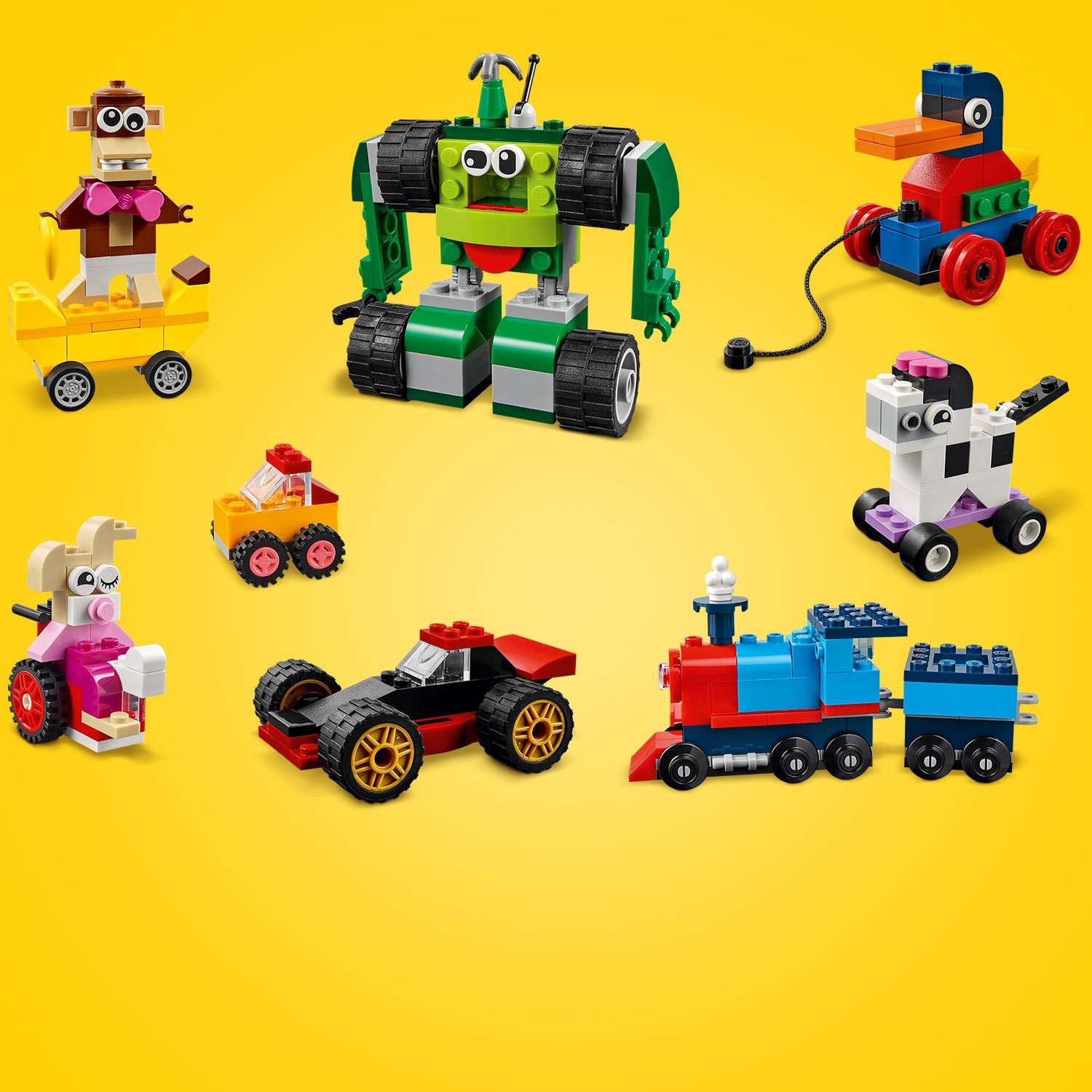 Конструктор LEGO Classic Кубики и колёса блочный - фото 4
