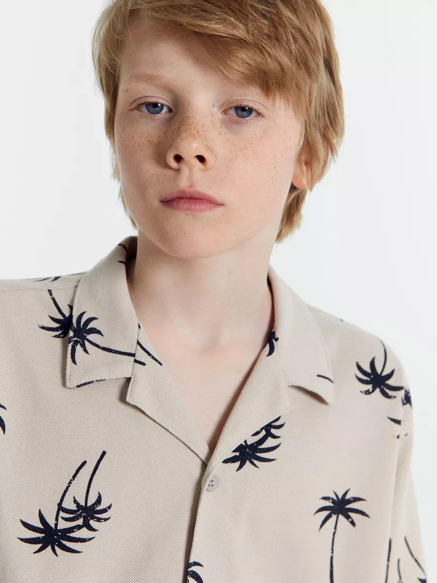 Рубашка Mark Formelle (Марк Формэль) 113445/пальмы на тепло -сером - фото 2