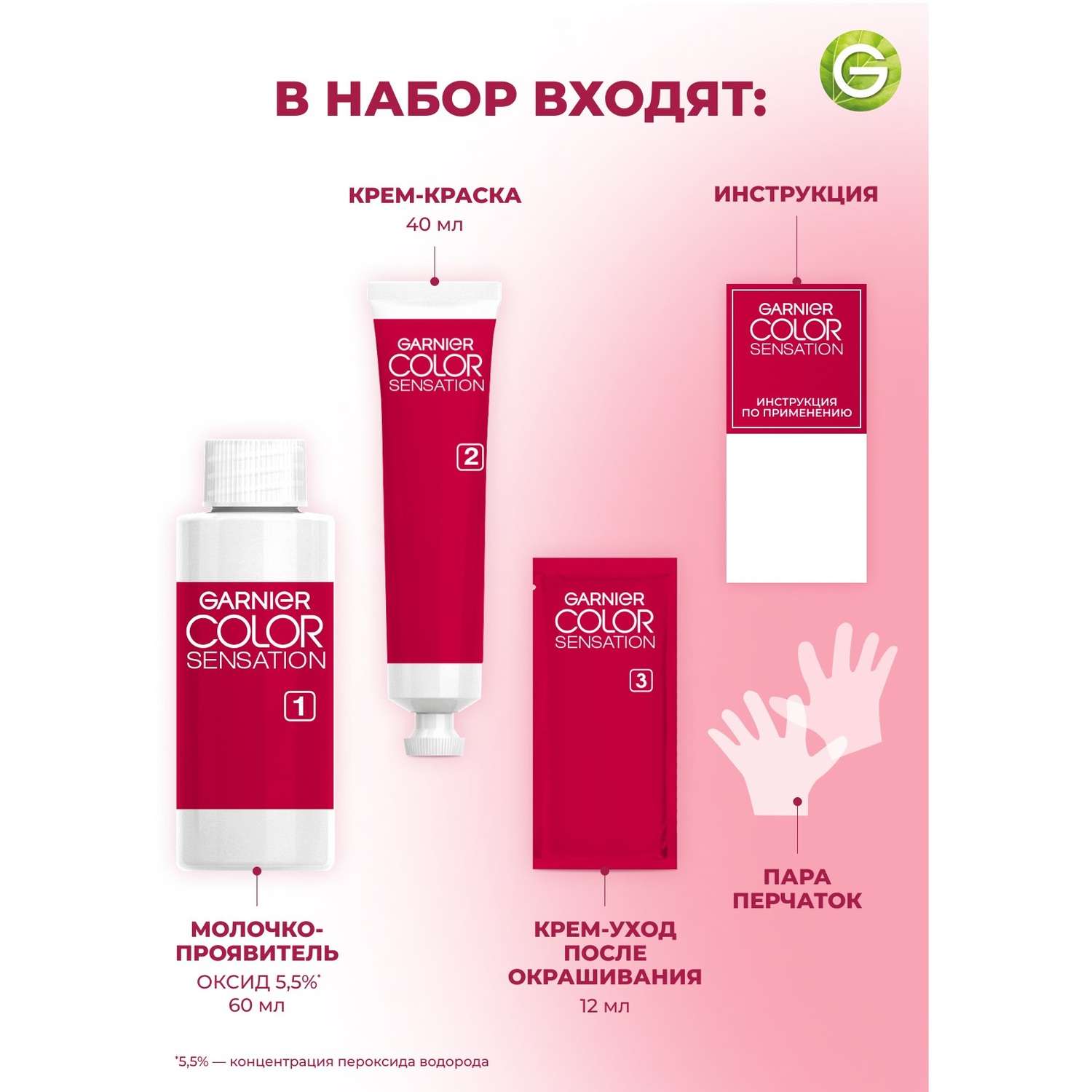 Стойкая крем-краска для волос GARNIER Color Sensation Роскошь цвета"оттенок 8.12 Розовый перламутр 110мл - фото 5