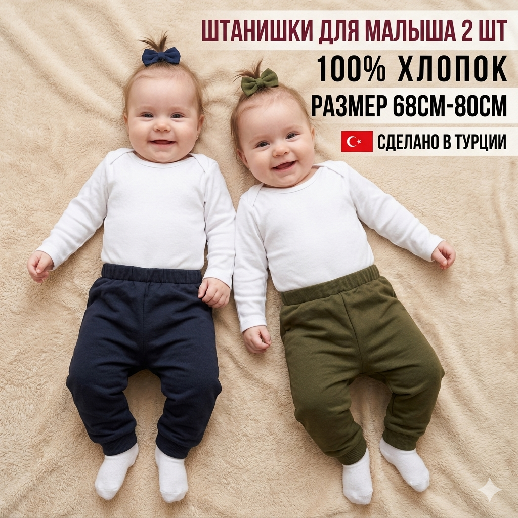 Брюки 2 шт Deiko Baby D1100 хаки_т синий - фото 2