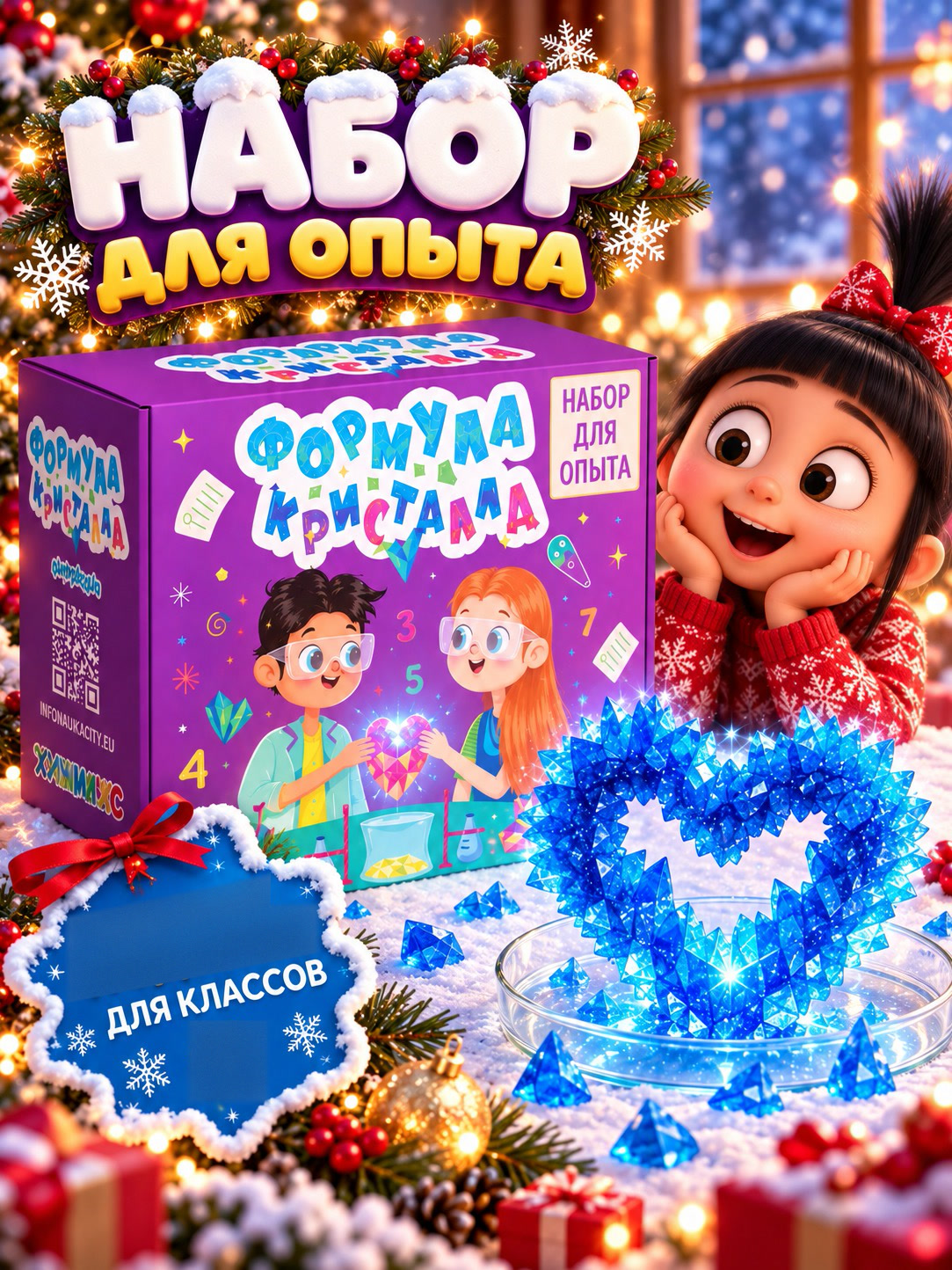 Набор для опытов Наукасити Формула кристалла - фото 1