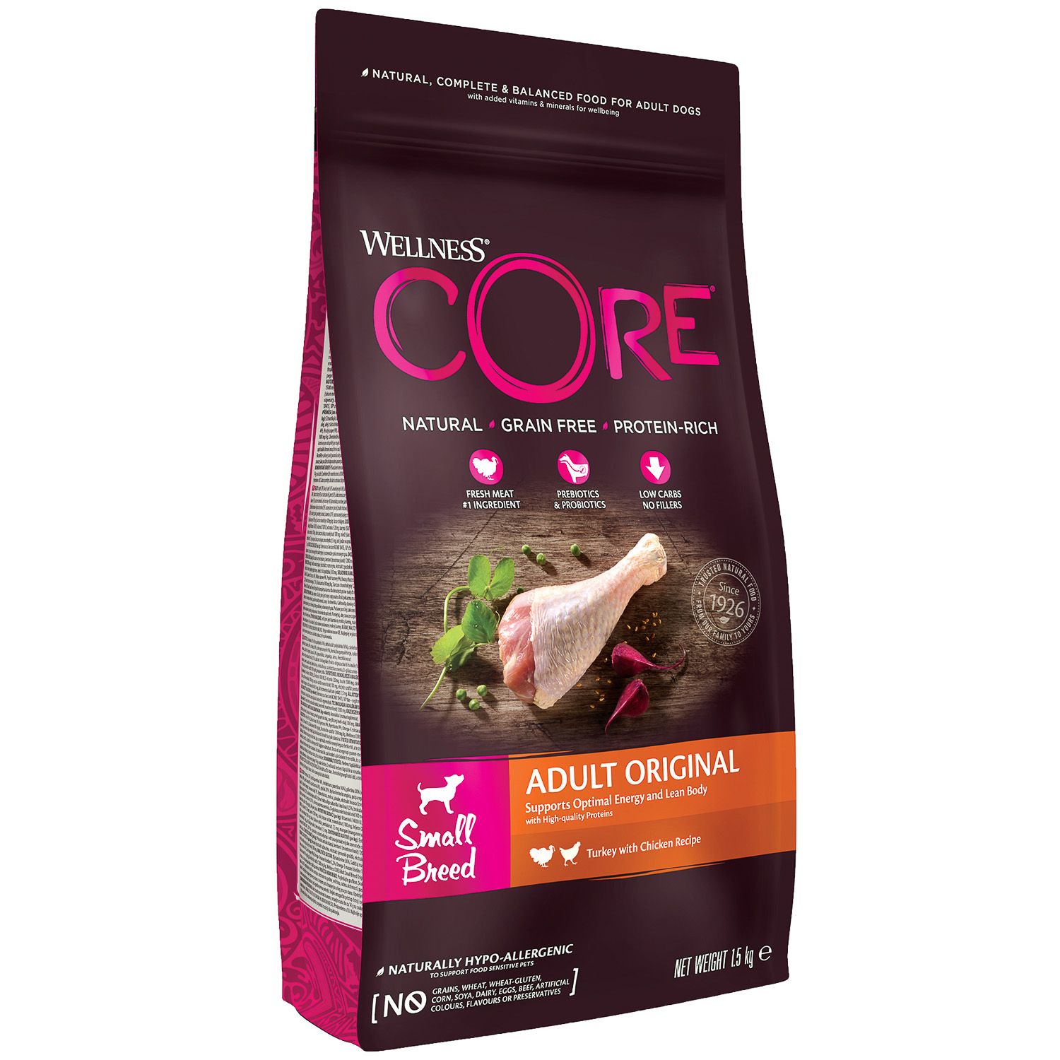 Корм для собак Wellness CORE 1.5кг индейка-курица для взрослых мелких пород - фото 10