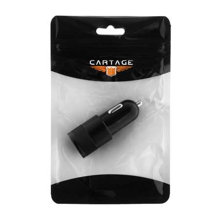 Зарядное устройство Cartage 12-24В USB Type-C 3.1А черный 9445493