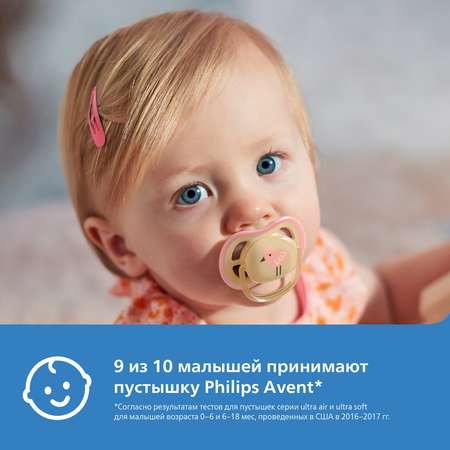 Пустышка Philips Avent силикон ортодонтическая от 0 мес. 2 шт.