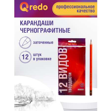 Карандаши чернографитные Qredo 12 шт.