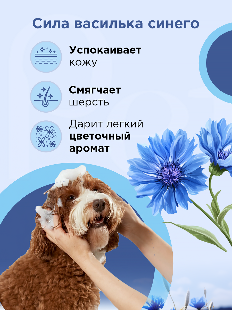 Шампунь для кошек и собак GOODR Pet Flower универсальный с ароматом Василька 250 мл - фото 2