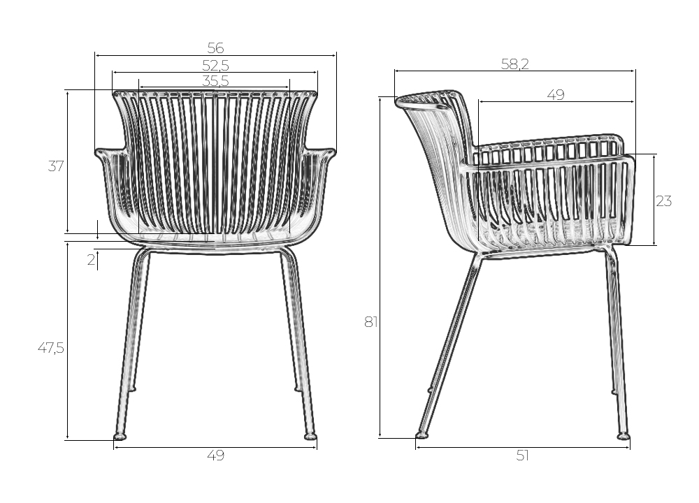 Стул DOBRIN ROSS 4 шт. - фото 11