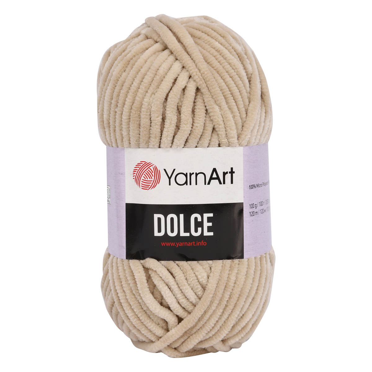 Пряжа для вязания YarnArt Dolce 100 гр 120 м микрополиэстер пушистая плюшевая 5 мотков 771 кремовый - фото 6
