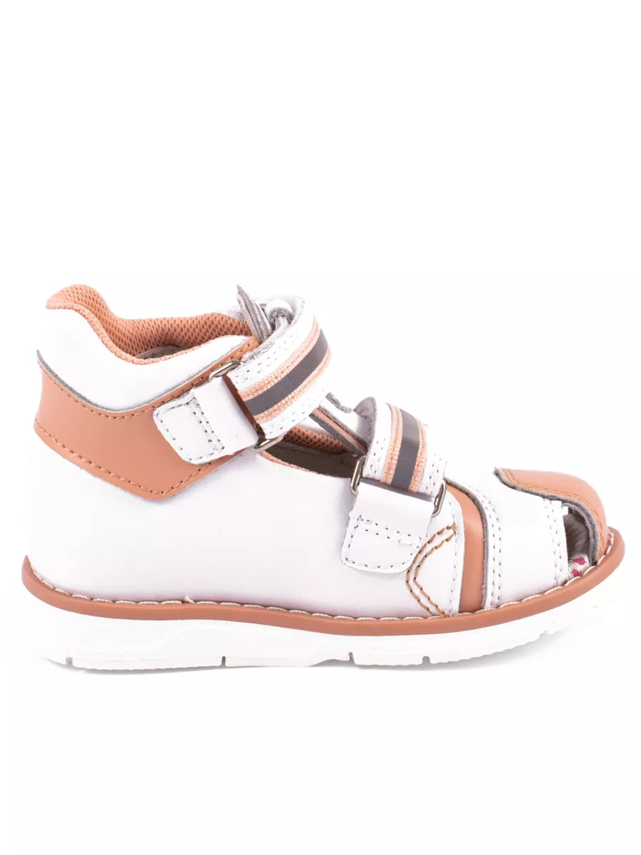 Сандалии ORTMANN kids 27.26_Alisia_выс 2/4, белый/оранжевый, з/м - фото 3