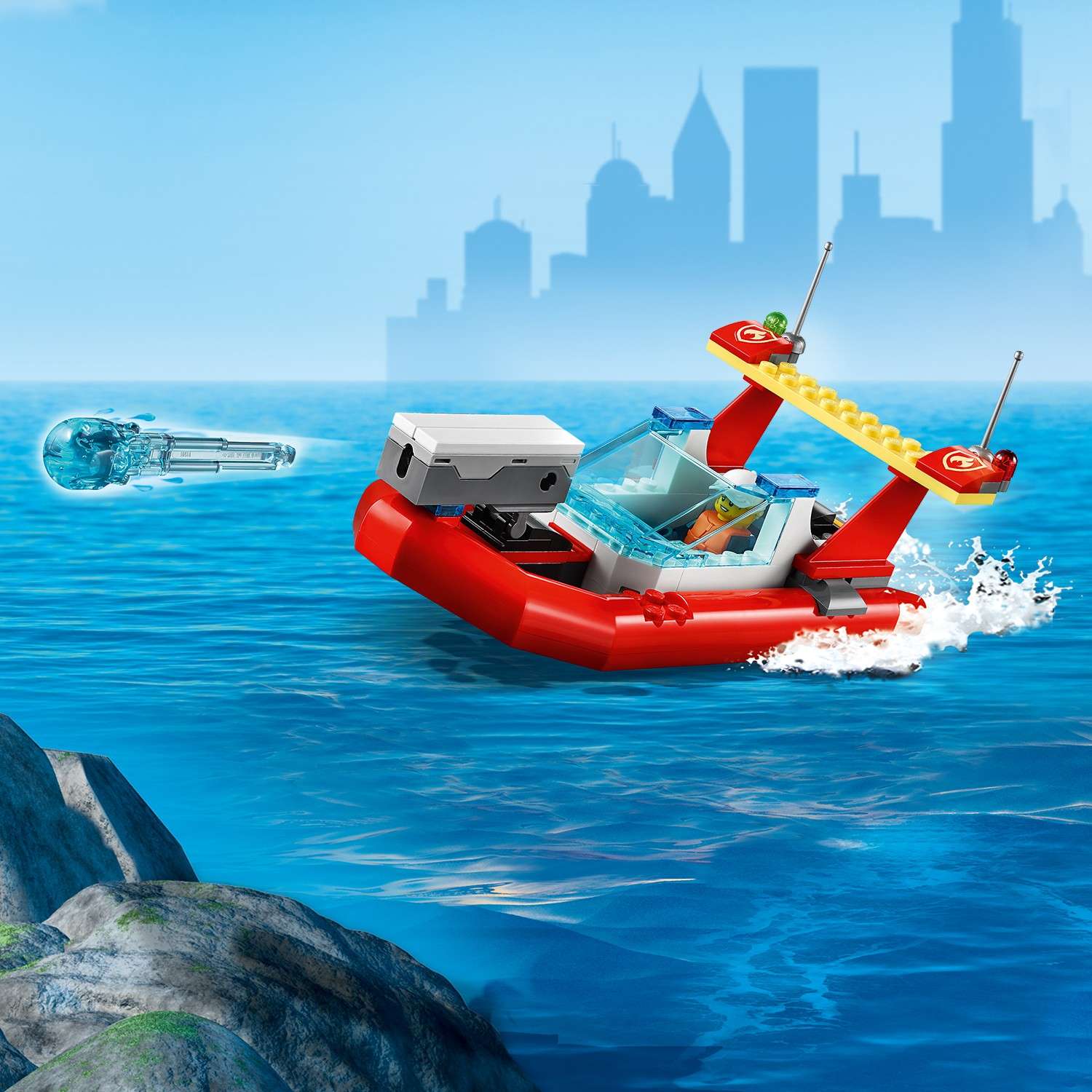 Конструктор LEGO City SeasidePolice and FireMission блочный - фото 4