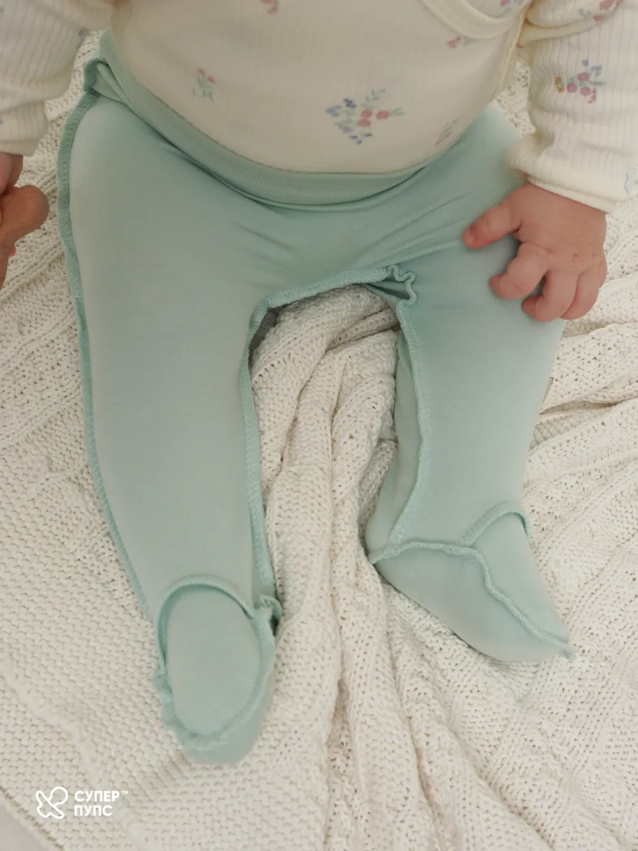 Ползунки 3 шт Супер Пупс нбр/3пр/полз/SK21/зеленыецветочки - фото 12