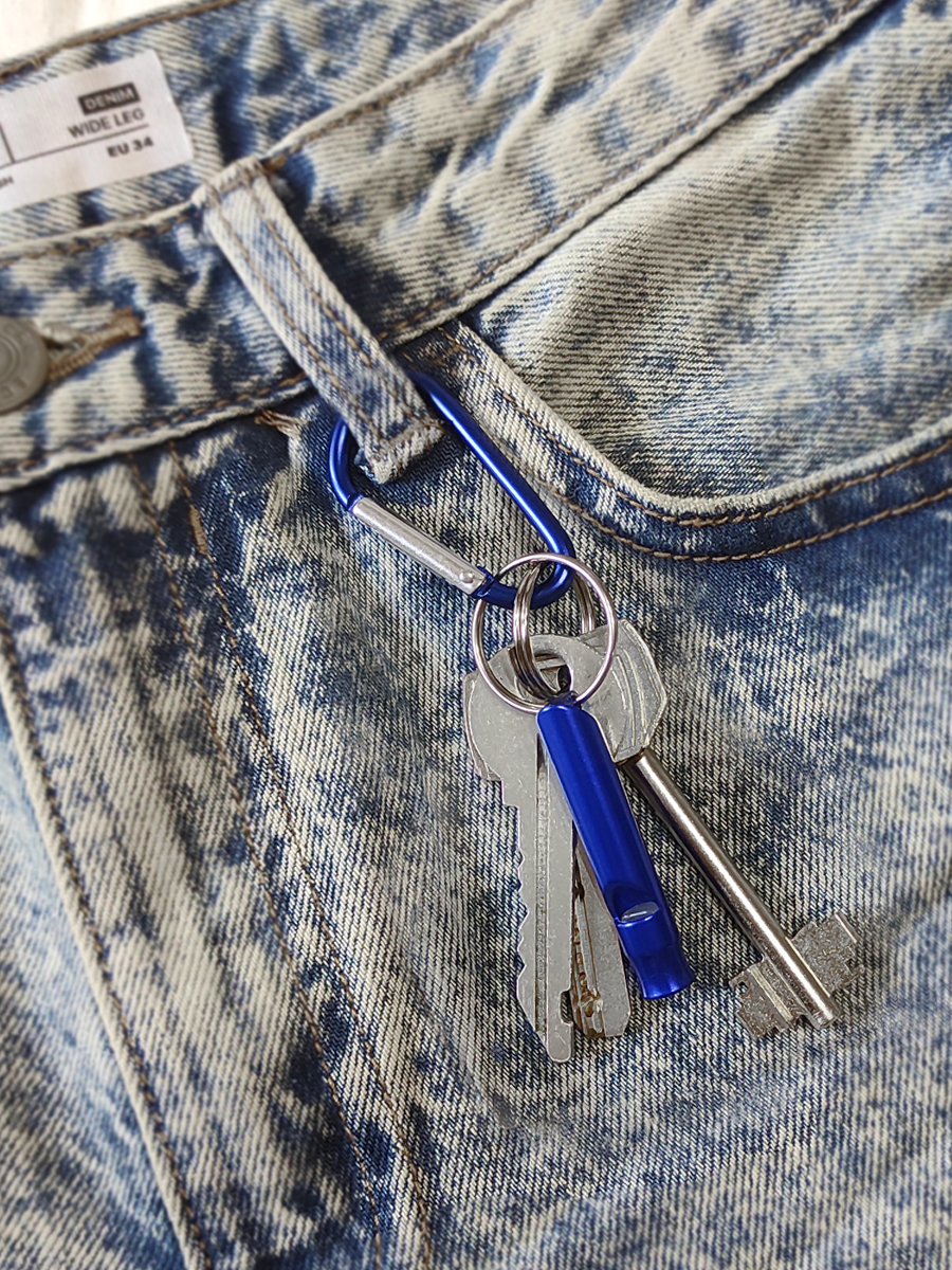 Свисток-брелок с карабином Solaris Синий - фото 7