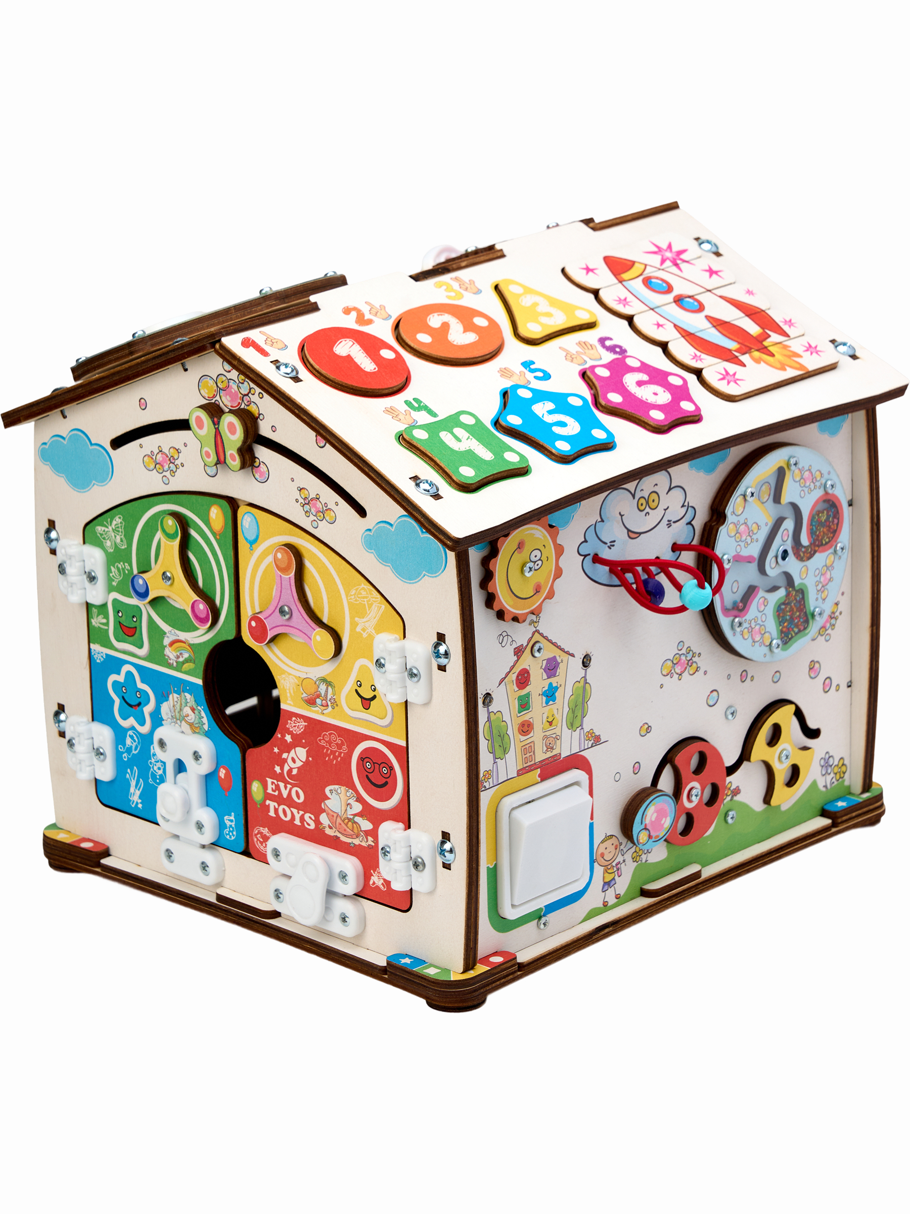 Игрушка Evotoys бизиборд Смайлика на машинке - фото 21