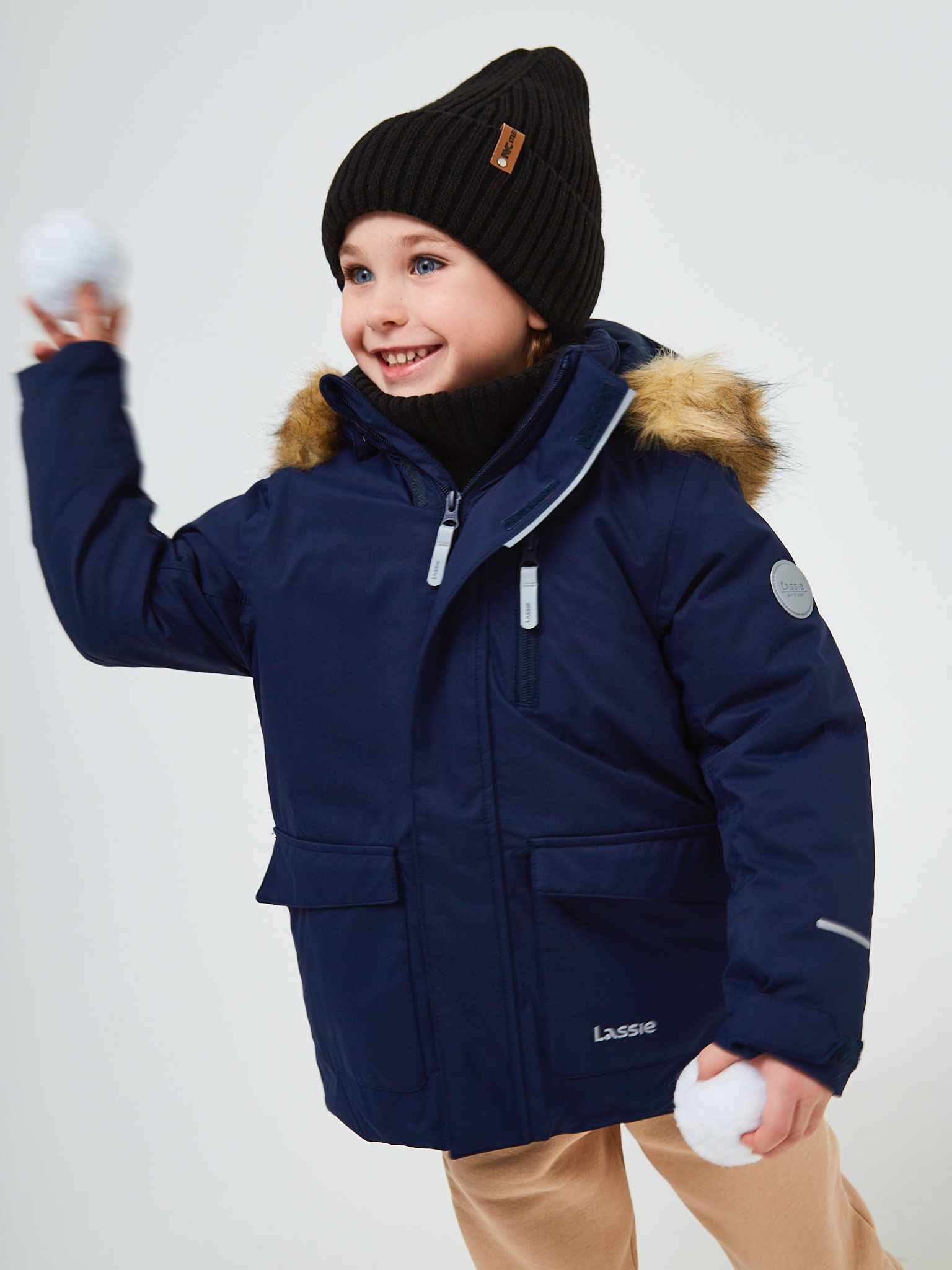 Шапка и снуд NYCkids NYC-H-53-poloski-blackB - фото 9