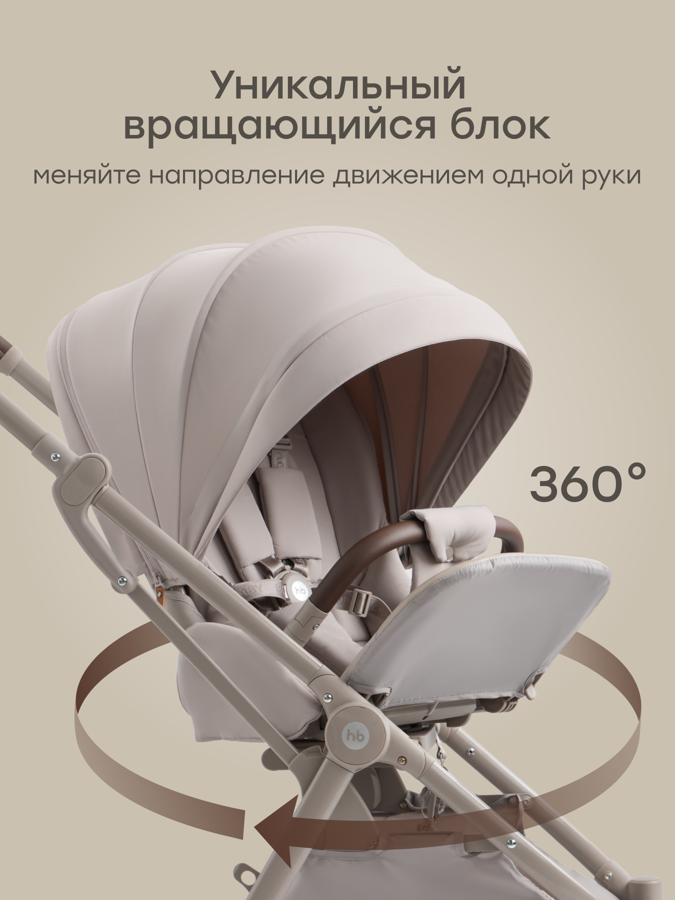 Коляска прогулочная Happy Baby Luna 360 серый - фото 2