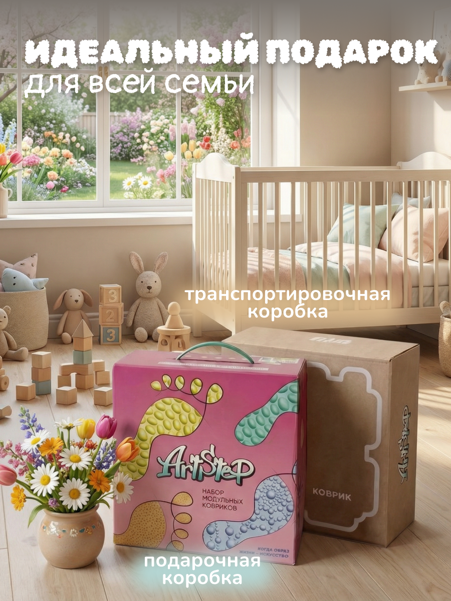 Коврик-пазл ARTSTEP массажный развивающий детский 25 x 188 см - фото 2