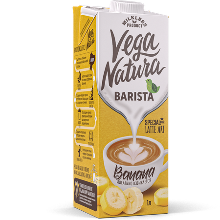 Напиток растительный Vega Natura Barista на соевом молоке банановый 0.8% 1л