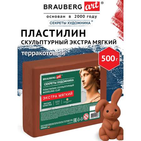 Пластилин Brauberg терракотовый 1 цв.