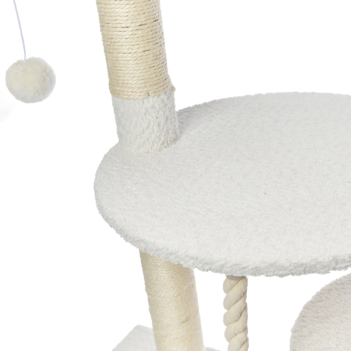 Дом-когтеточка для кошек Не один дома Boucle белый 45*45*112см - фото 7