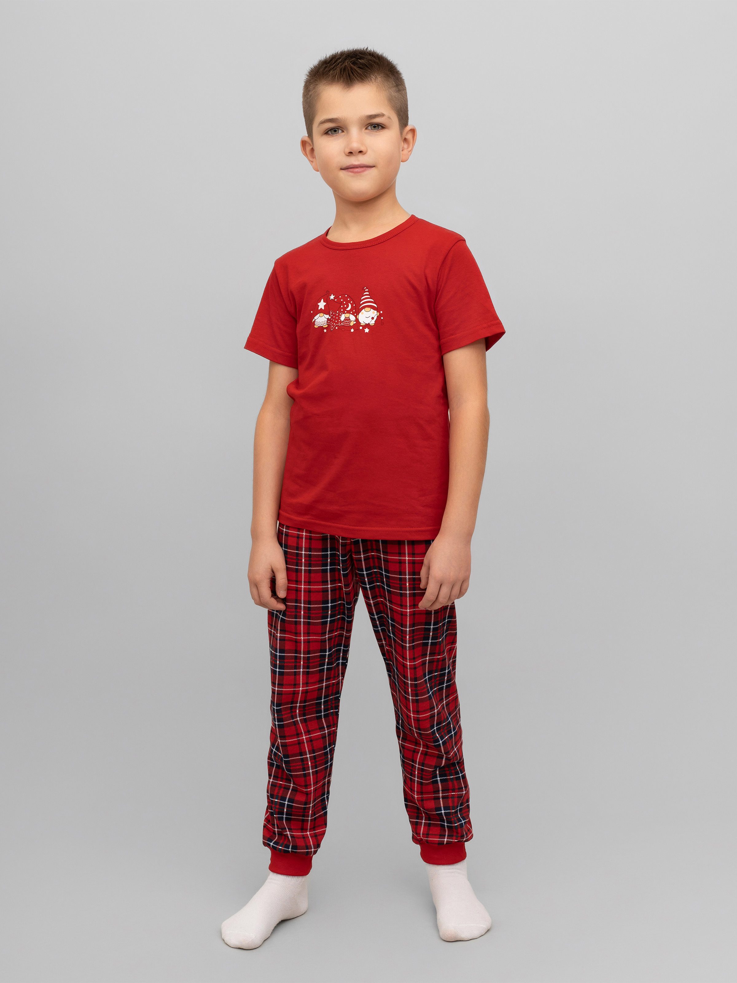 Пижама Утенок 827п красный клетка гномы - фото 21