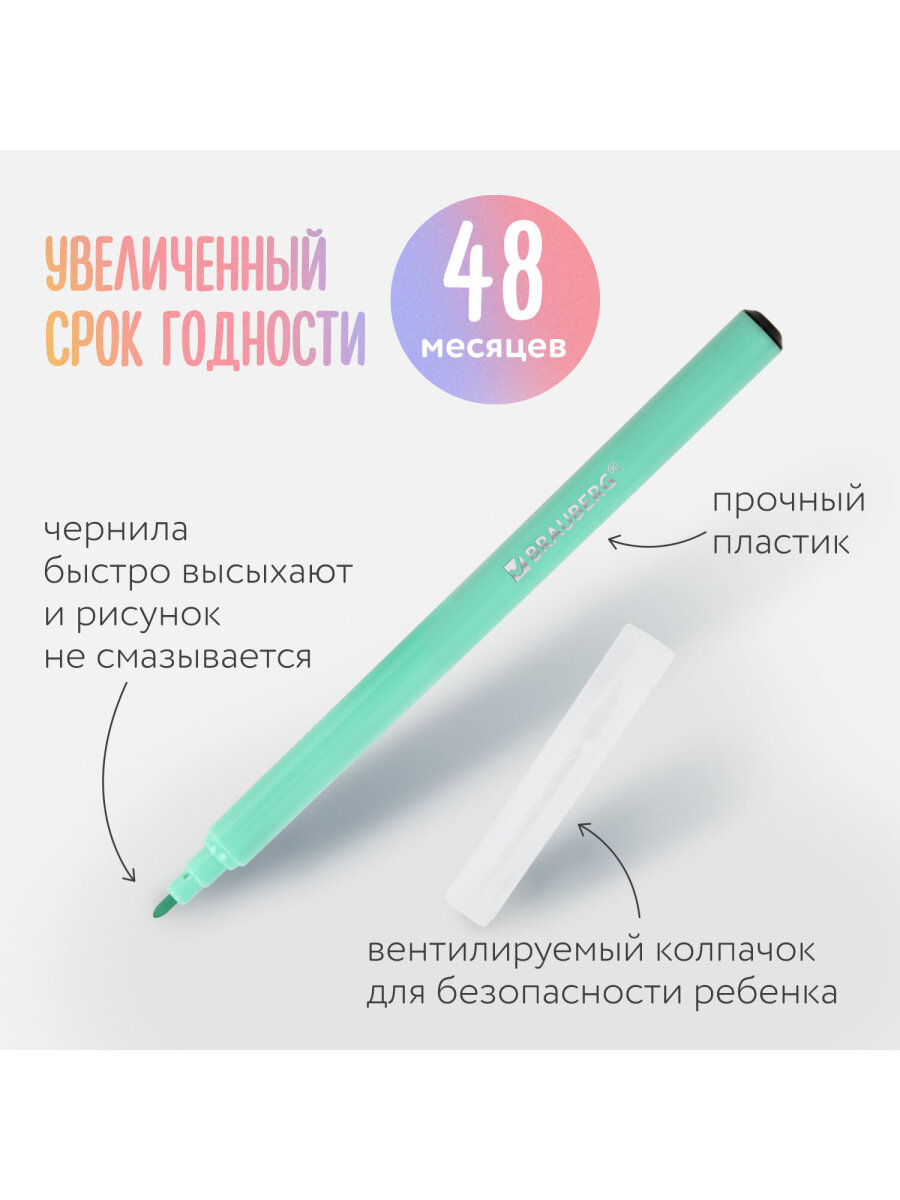 Фломастеры Brauberg 12 цв. - фото 2