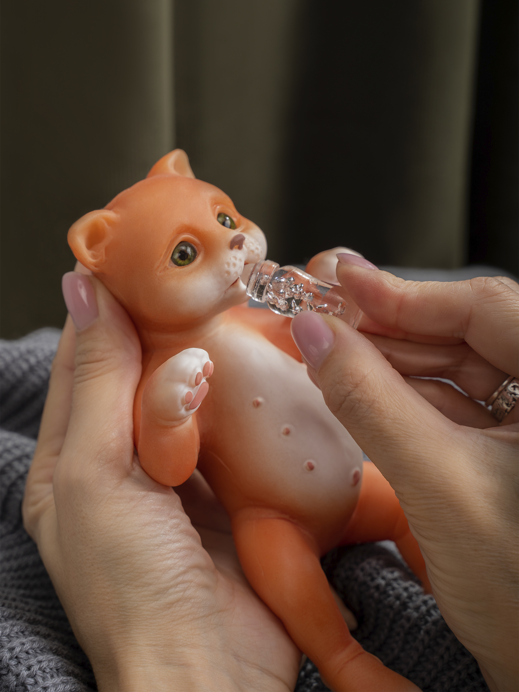 Кукла мини Magic Manufactory Magic Pets Кот реборн рыжий высота 19 см 4631175965854 - фото 24