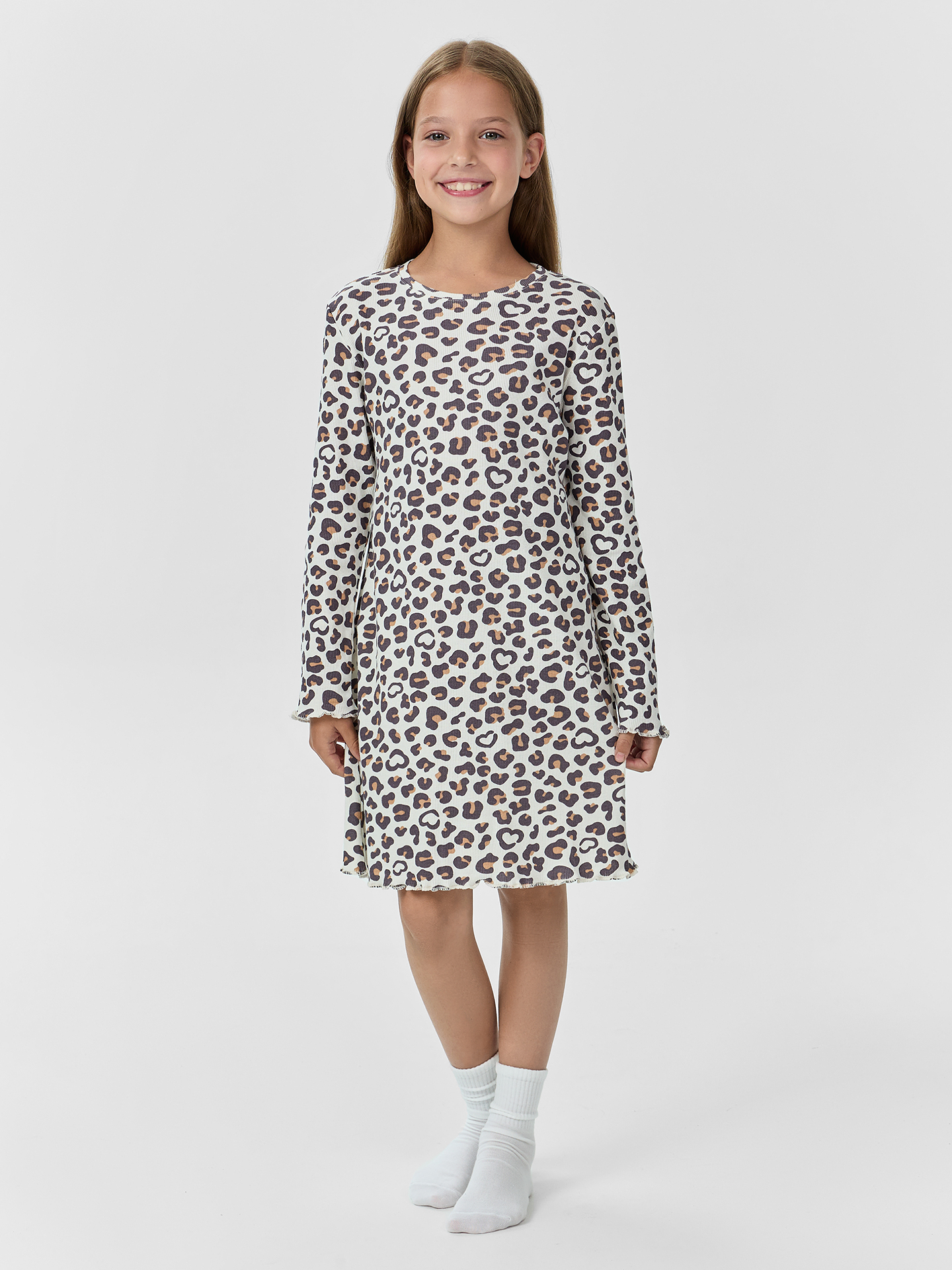 Сорочка ночная Mark Formelle (Марк Формэль) 577726/леопардовые сердечки на молоке - фото 1