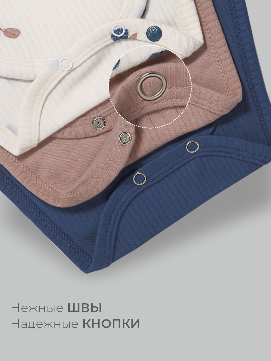 Боди 3 шт ШВЕЙНЫЕ ИСТОРИИ бодиголубика_кор - фото 4