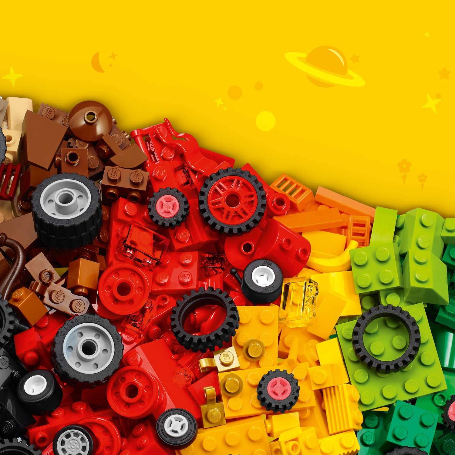 Конструктор LEGO Classic Кубики и колёса блочный - фото 7