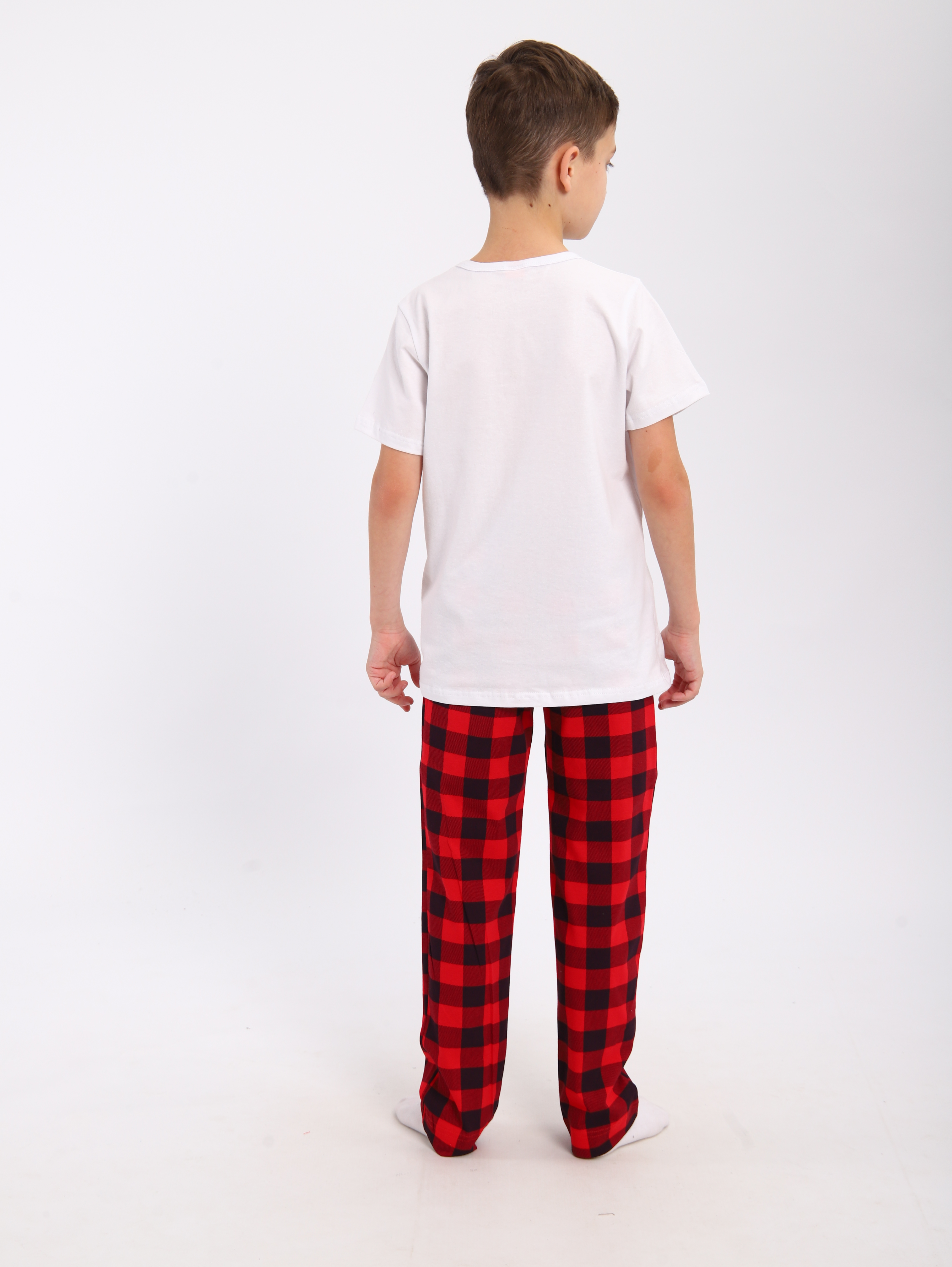 Брюки ЛАДОШКИ Брюки Матвей красная клетка - фото 11