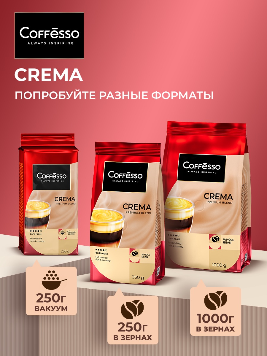 Кофе в зернах Coffesso Crema - фото 7
