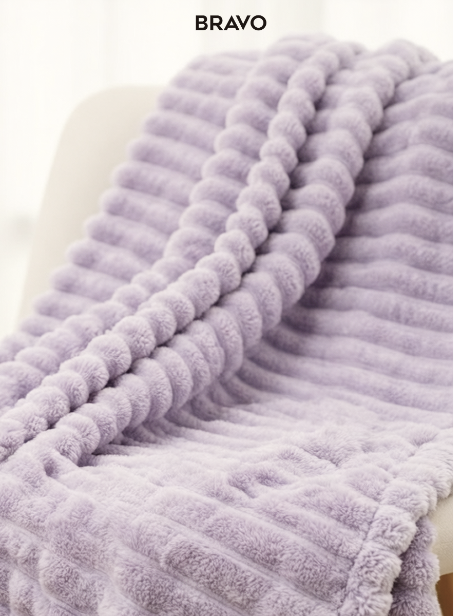 Покрывало BRAVO Волна лиловый 200 x 220 см велсофт - фото 8