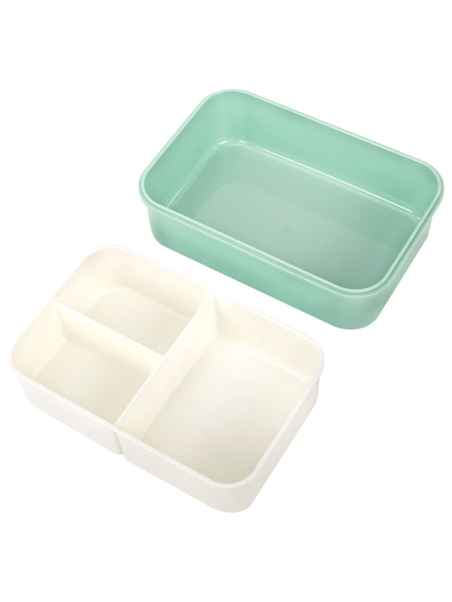 Ланч-бокс Joylux контейнер для еды с 4 отделениями и приборами 1,4 л 2 уровня 7х21х14 см - фото 18