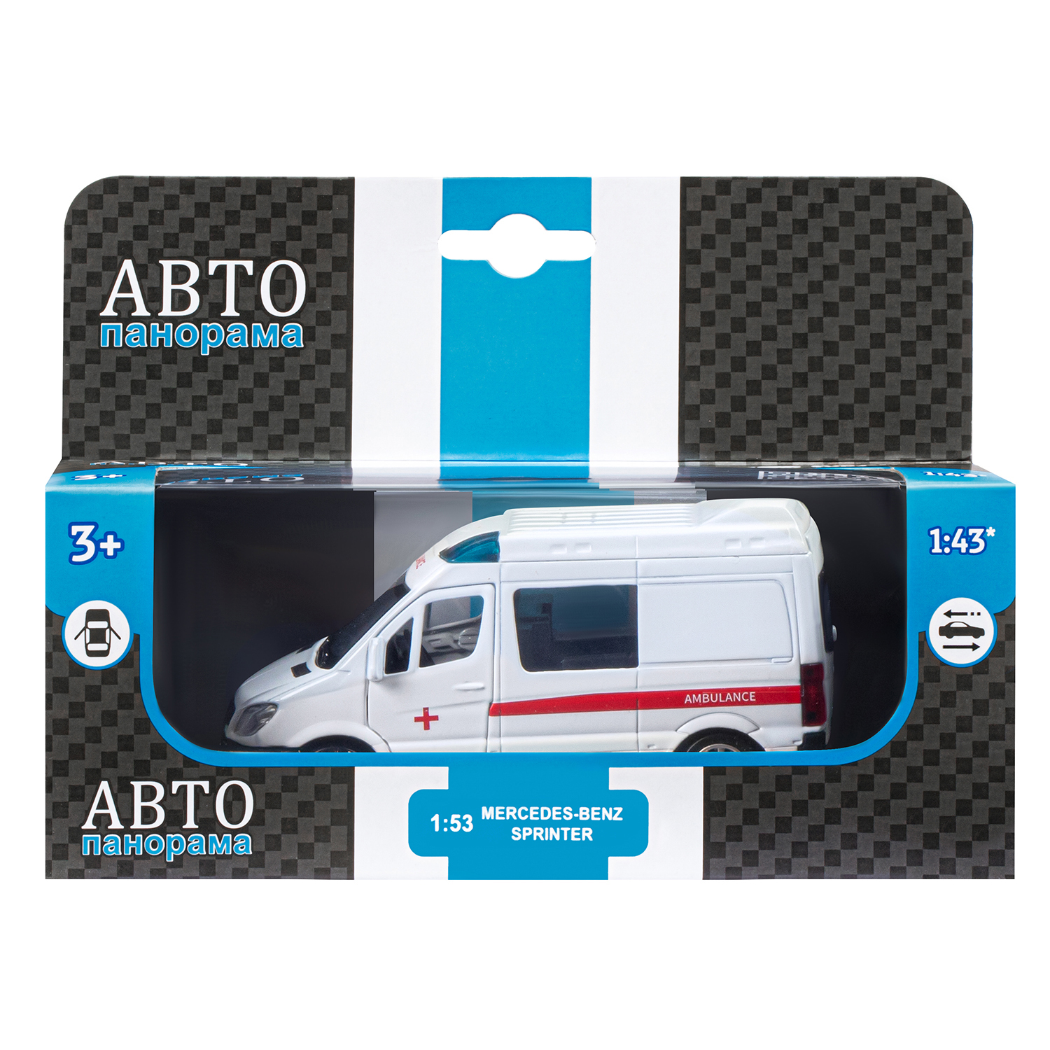 Скорая помощь АВТОпанорама Mercedes Benz Sprinter 1:53 Скорая 1:53 JB1251635 - фото 9