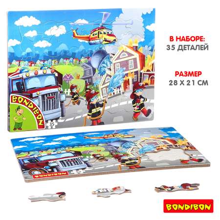 Пазл Bondibon с рамкой Пожарная служба классический