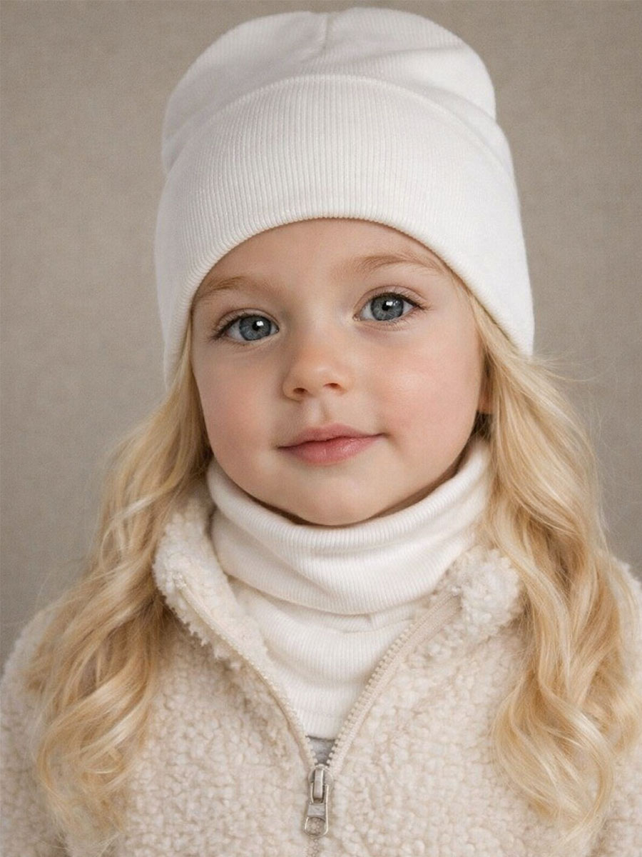 Шапка и снуд ПриКиндер U-Sp24554 Цвет: Молоко - фото 1