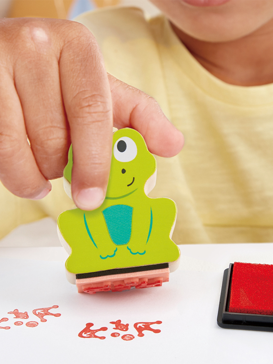 Набор штампов Hape со следами зайца белки и лягушки E1060_HP - фото 3