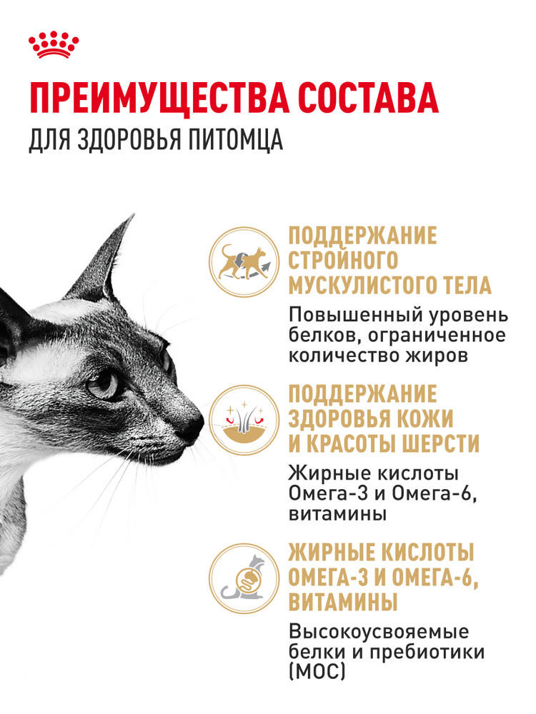 Корм сухой для кошек ROYAL CANIN 2кг Сиамских - фото 3