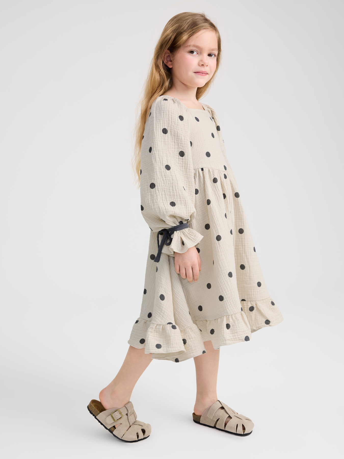Платье Happy Baby 88273-1_beige-with-dots - фото 1