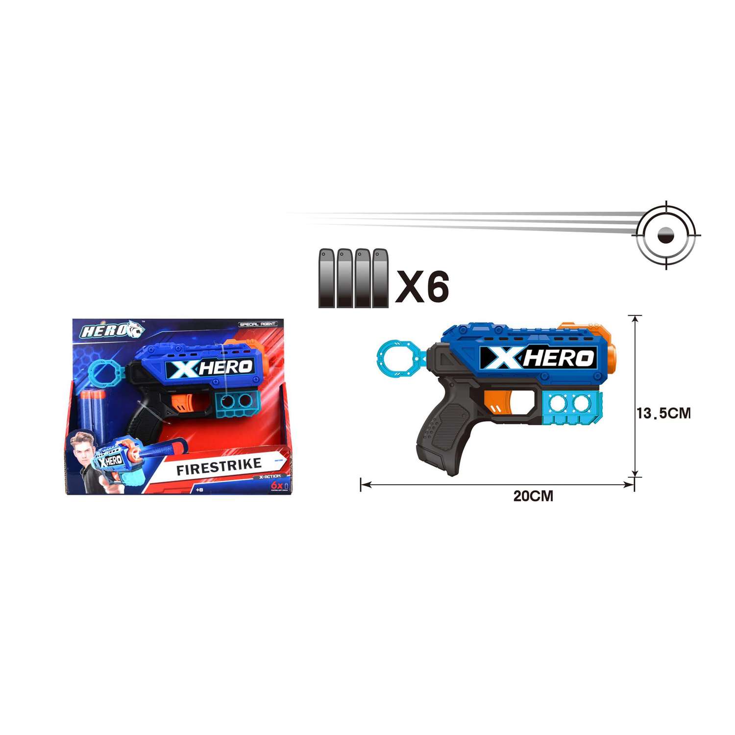 Бластер . Бластер с мягкими пулями 6шт - фото 1