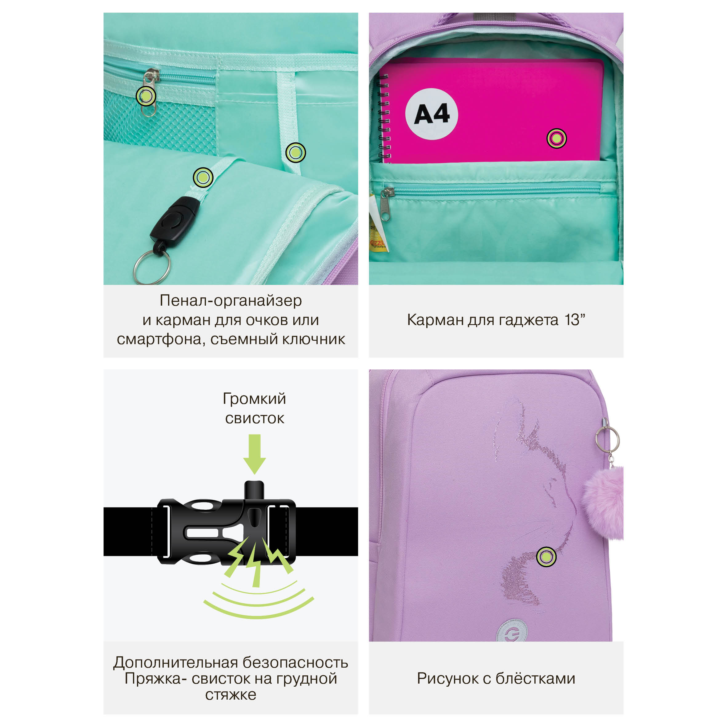 Рюкзак Grizzly для девочки - фото 11