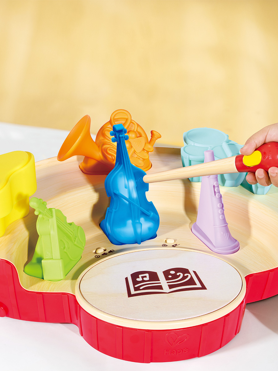 Игрушка музыкальная Hape Мини оркестр пианино, труба, скрипка, барабаны, кларнет - фото 6